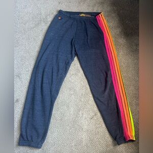 pink striped aviator nation sweatpants